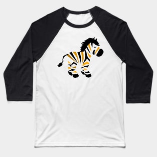 Zebra with black and yellow stripes Baseball T-Shirt